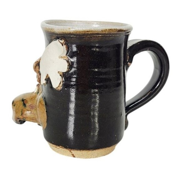 Vintage 80s Stoneware Studio Art Pottery 3D Moose Coffee Mug Cup Signed - Picture 6 of 9
